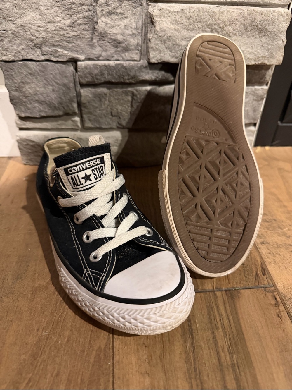 Converse Kids Black and White Low Top Sneakers